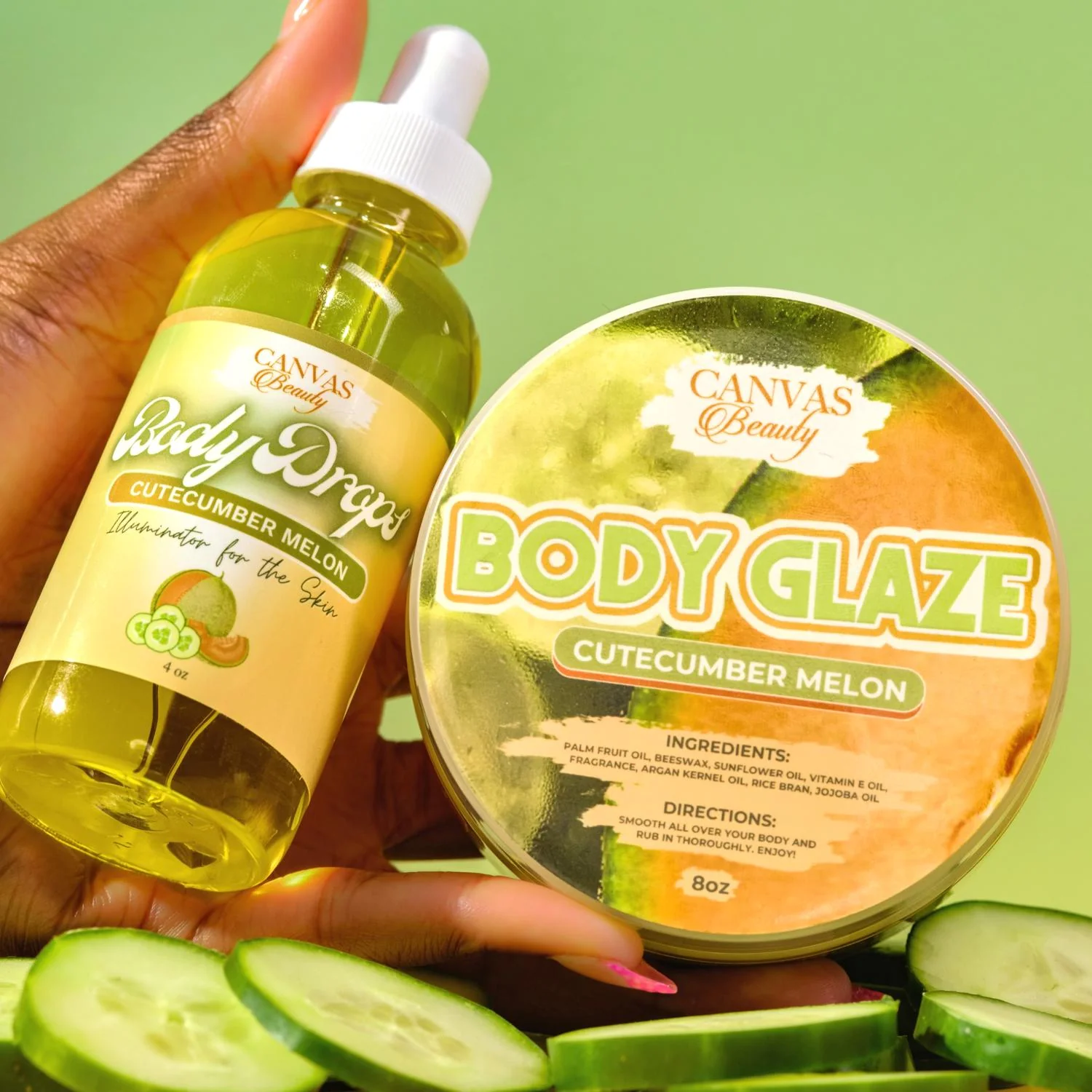 BODY GLAZE & BODY DROPS DUO: CUTECUMBER MELON