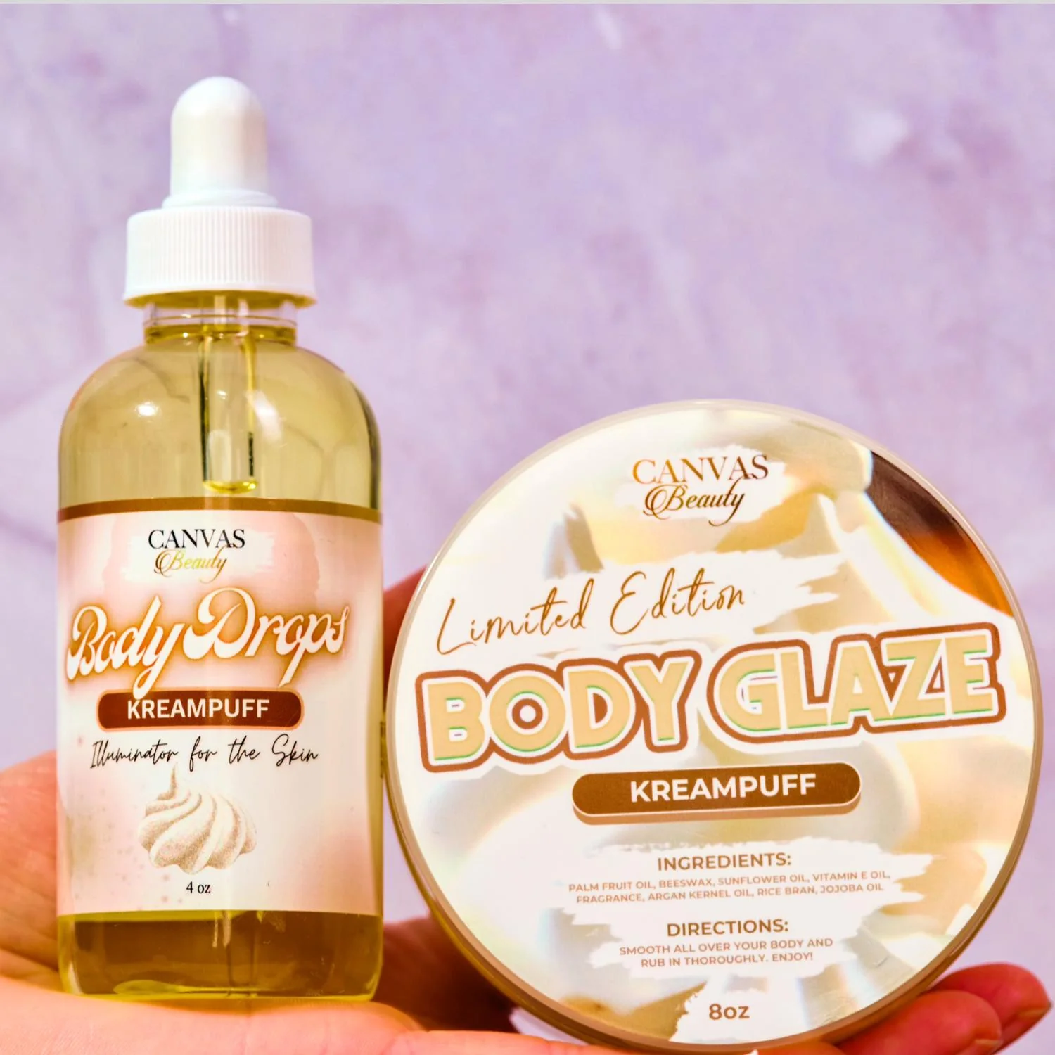 BODY GLAZE & BODY DROPS DUO: KREAMPUFF