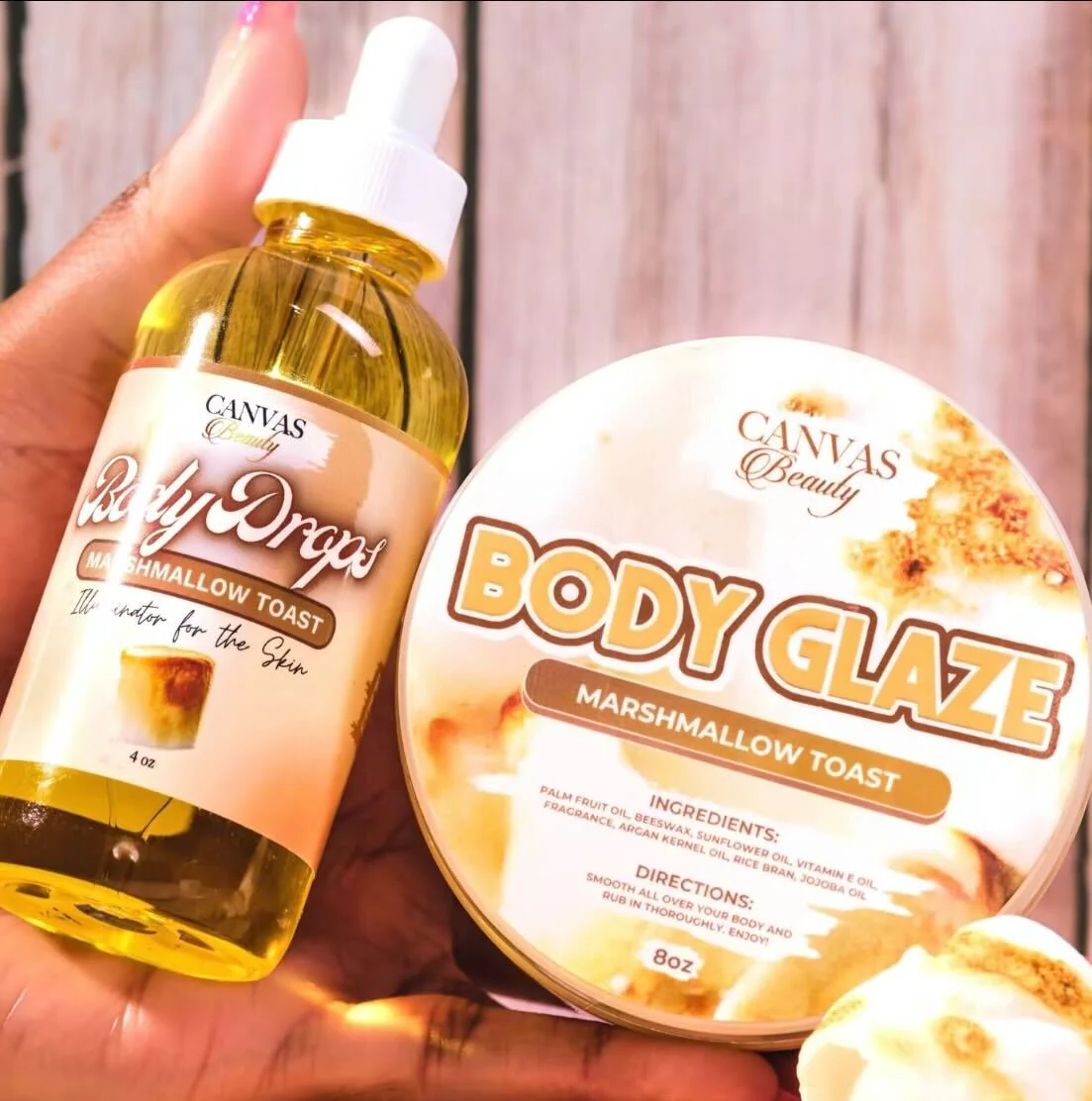 BODY GLAZE & BODY DROPS DUO: MARSHMALLOW TOAST
