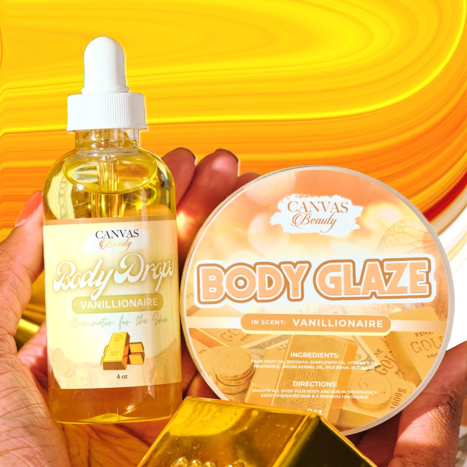 BODY GLAZE & BODY DROPS DUO: VANILLIONAIRE