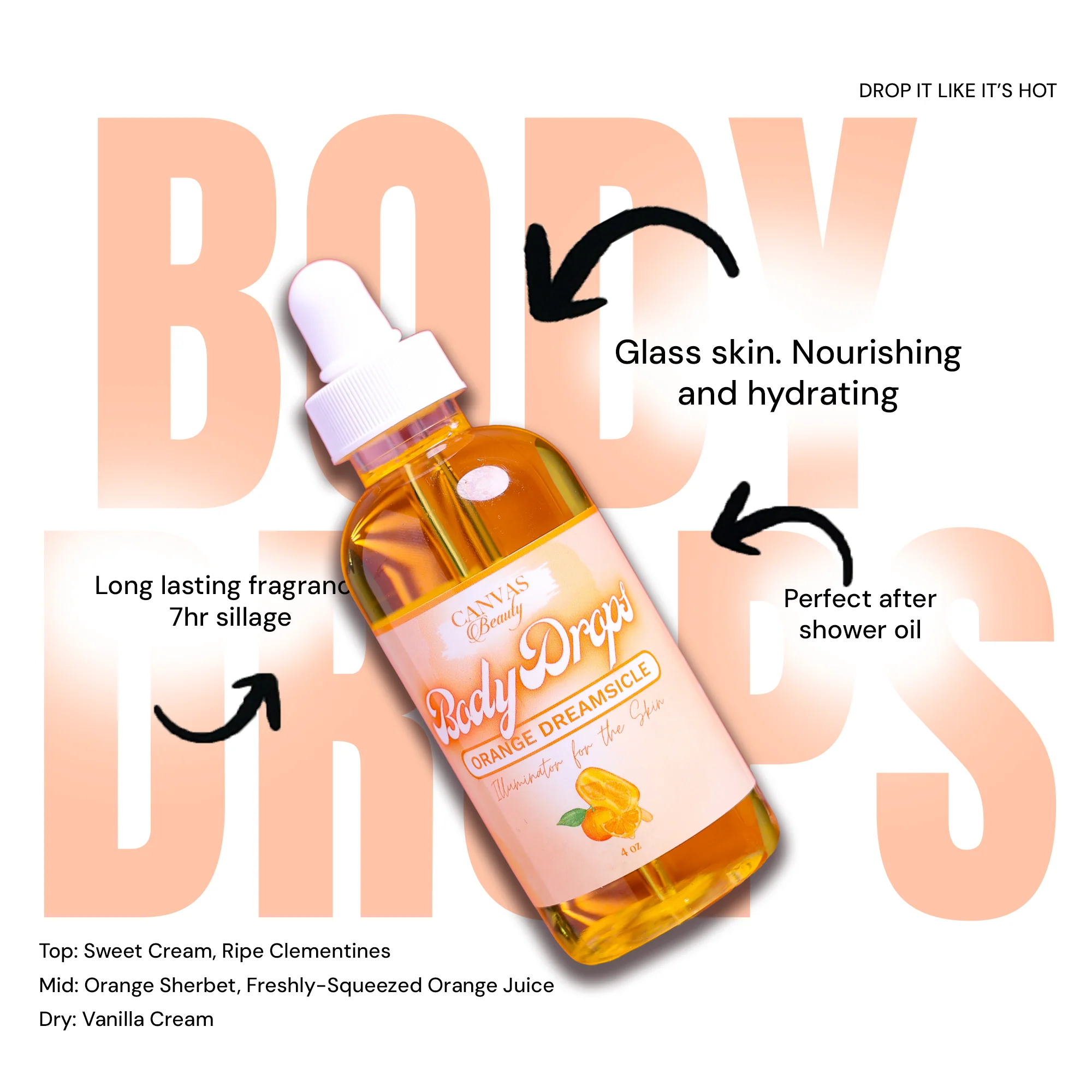 (NEW) BODY DROPS: ORANGE DREAMSICLE - Image 2