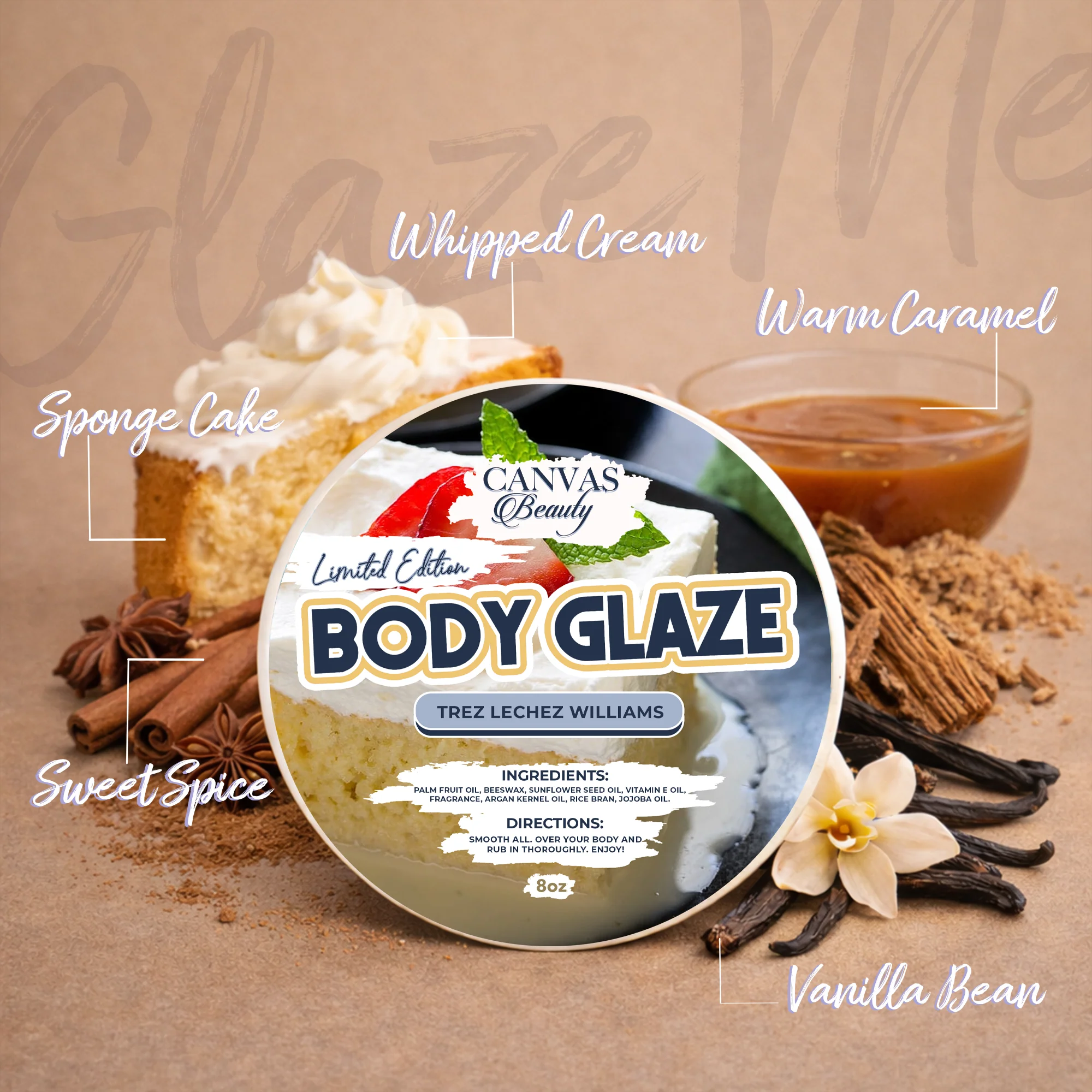 (NEW) BODY GLAZE: LIMITED EDITION TREZ LECHEZ WILLIAMS - Image 3